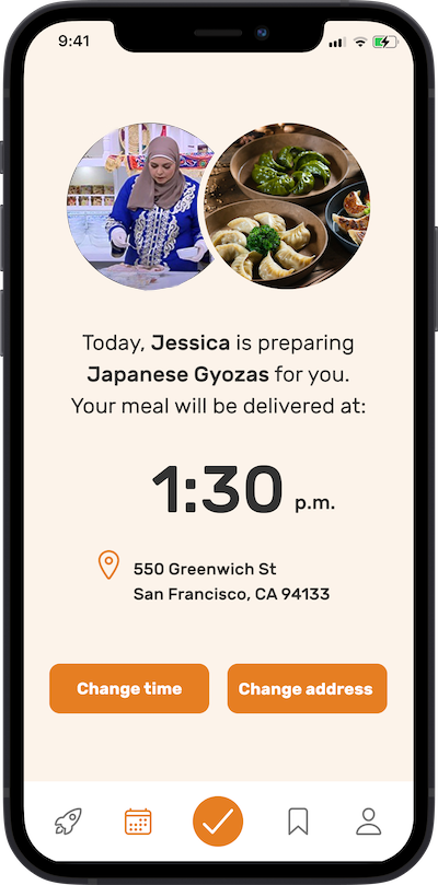 iPhone app
            delivery screen